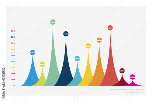 Vector flat design statistics column graph, chart. Design infograph.