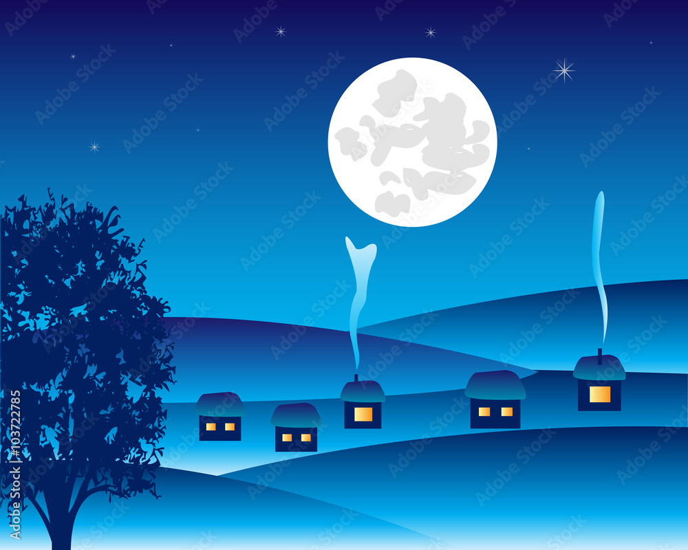 Fototapeta premium Misplaced village in winter