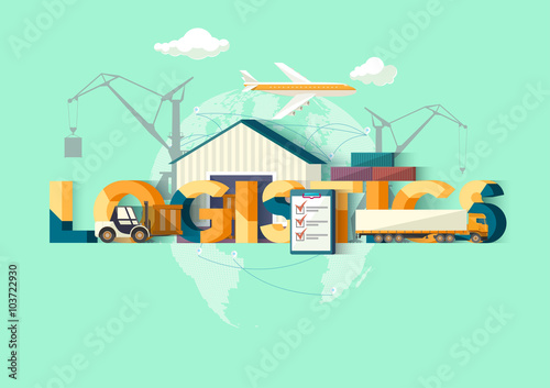 logistics concept. Typographic poster.