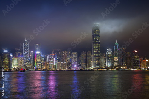 Hong Kong. Image of Hong Kong skyline at night.