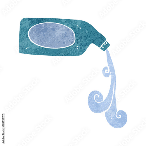 retro cartoon cleaning product pouring