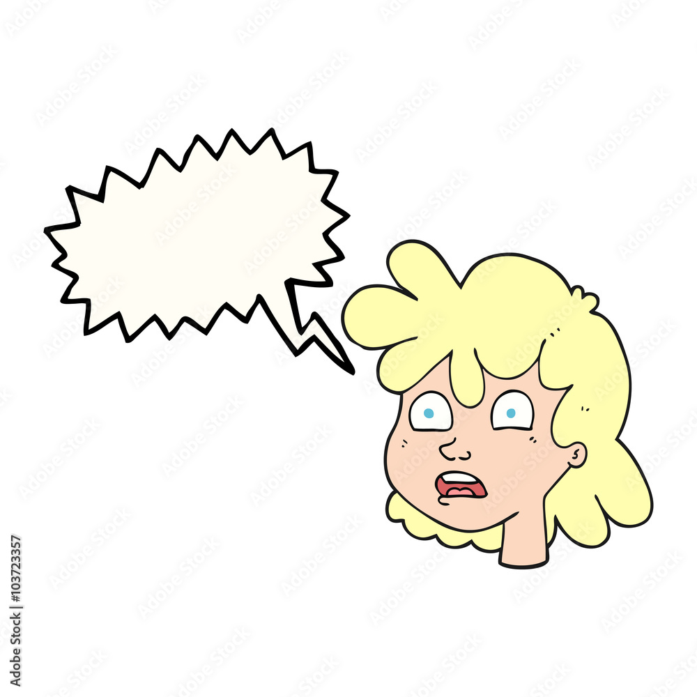 speech bubble cartoon female face speech bubble cartoon female face