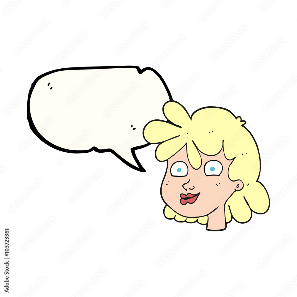 speech bubble cartoon female face speech bubble cartoon female face