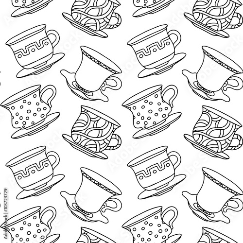 Seamless pattern with cups