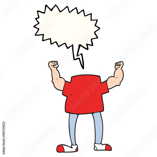 speech bubble cartoon headless man