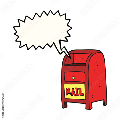 speech bubble cartoon mail box