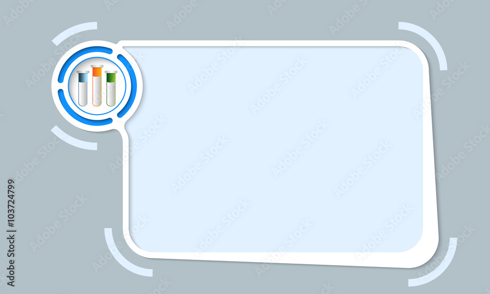 White abstract frame for your text and test tubes