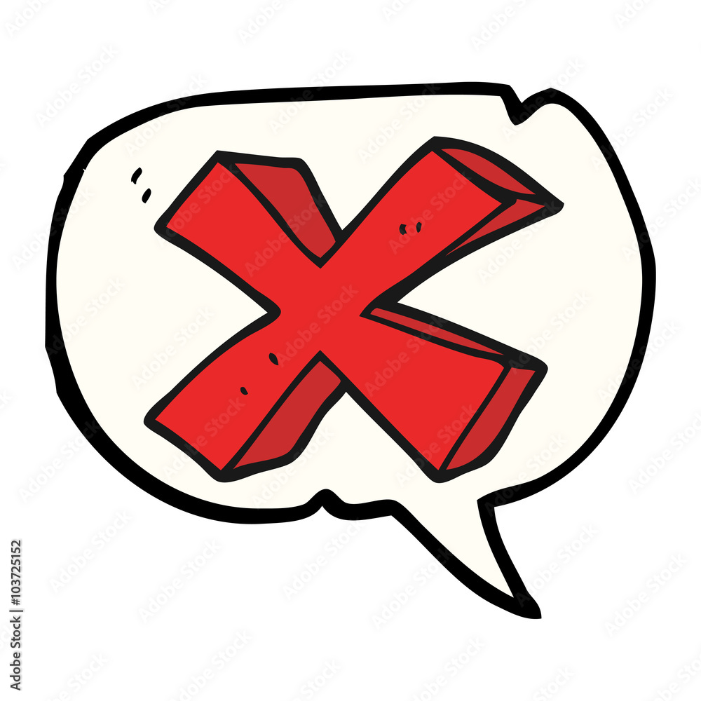 Fototapeta premium speech bubble cartoon negative x symbol