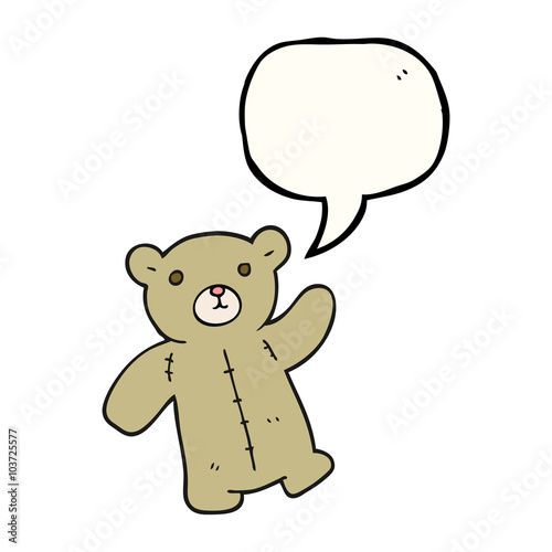 speech bubble cartoon teddy bear