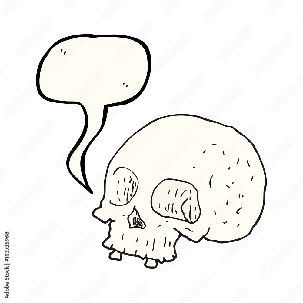 speech bubble cartoon old skull speech bubble cartoon old skull