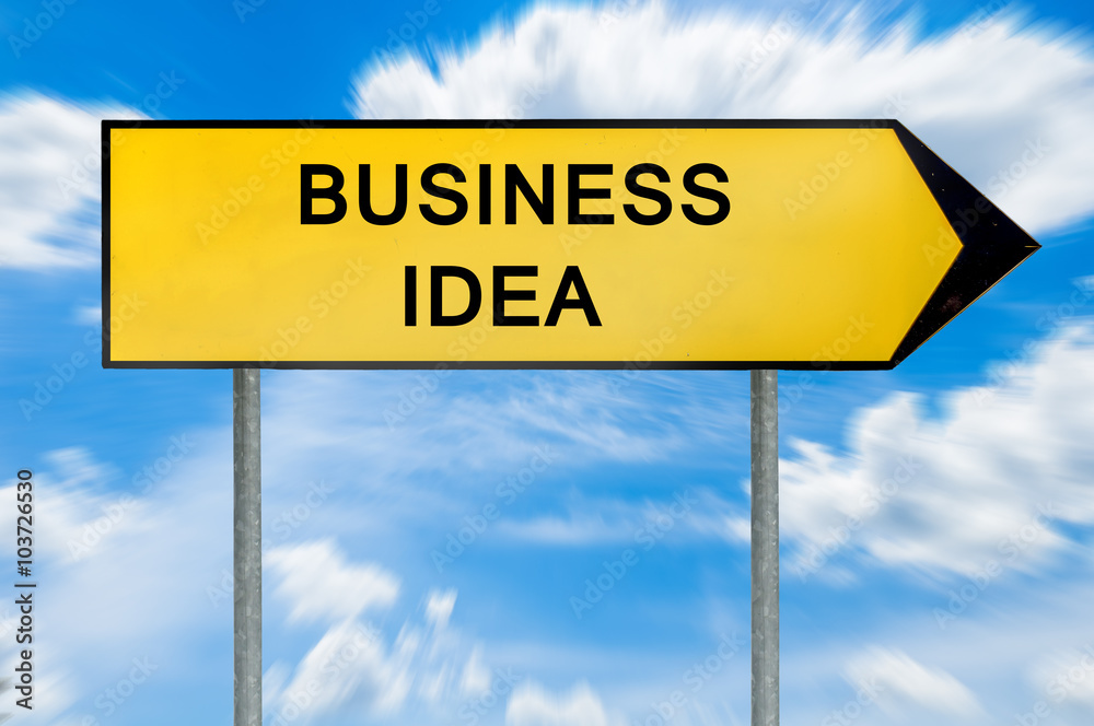 Yellow street concept business idea sign