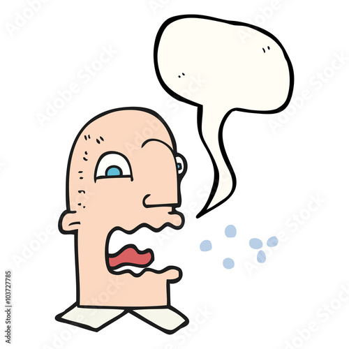 speech bubble cartoon burping man