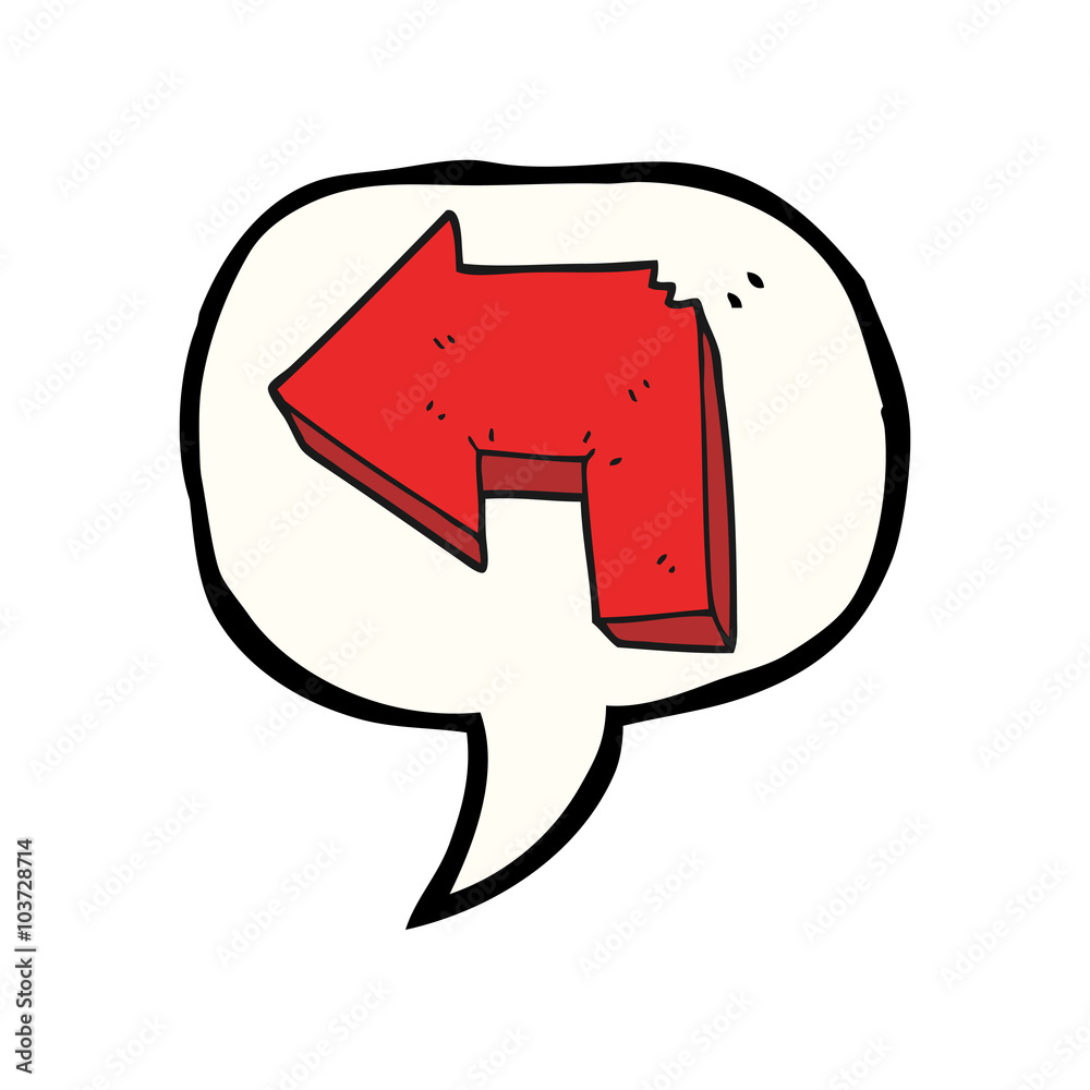 speech bubble cartoon direction arrow