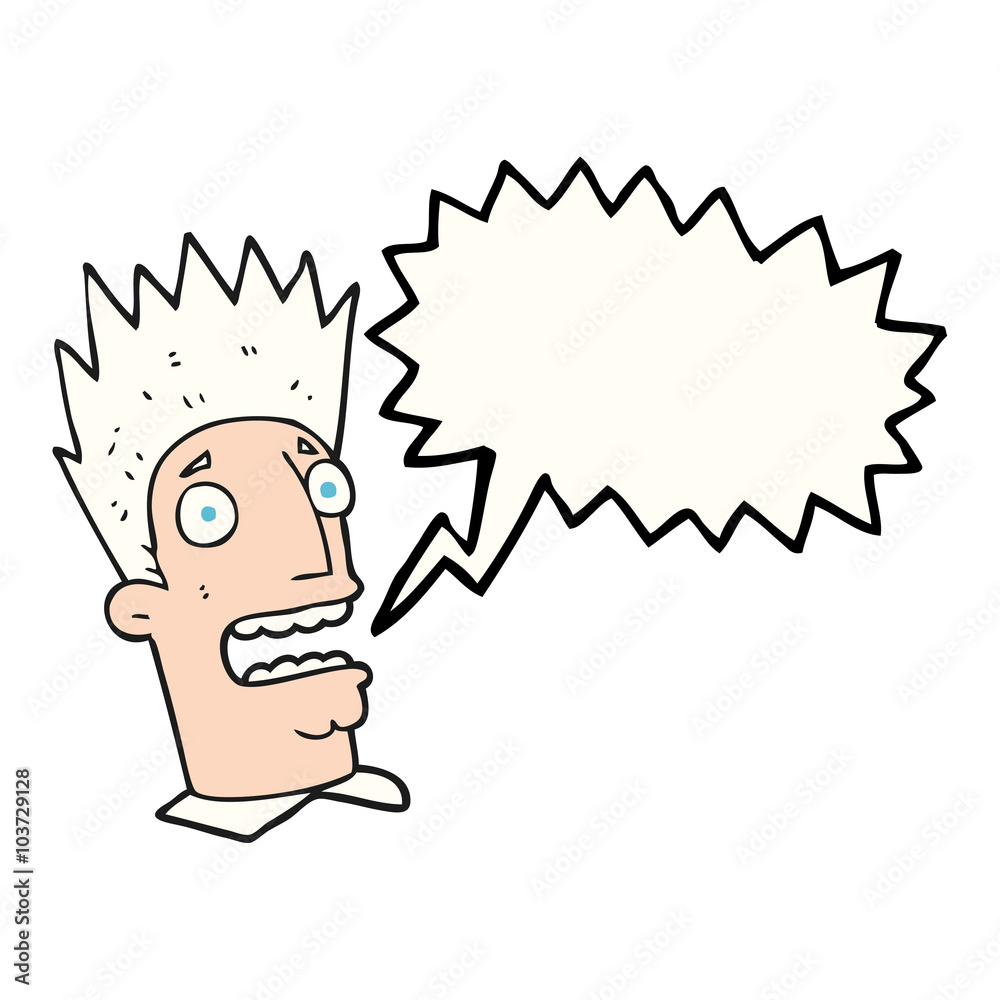 speech bubble cartoon shocked man