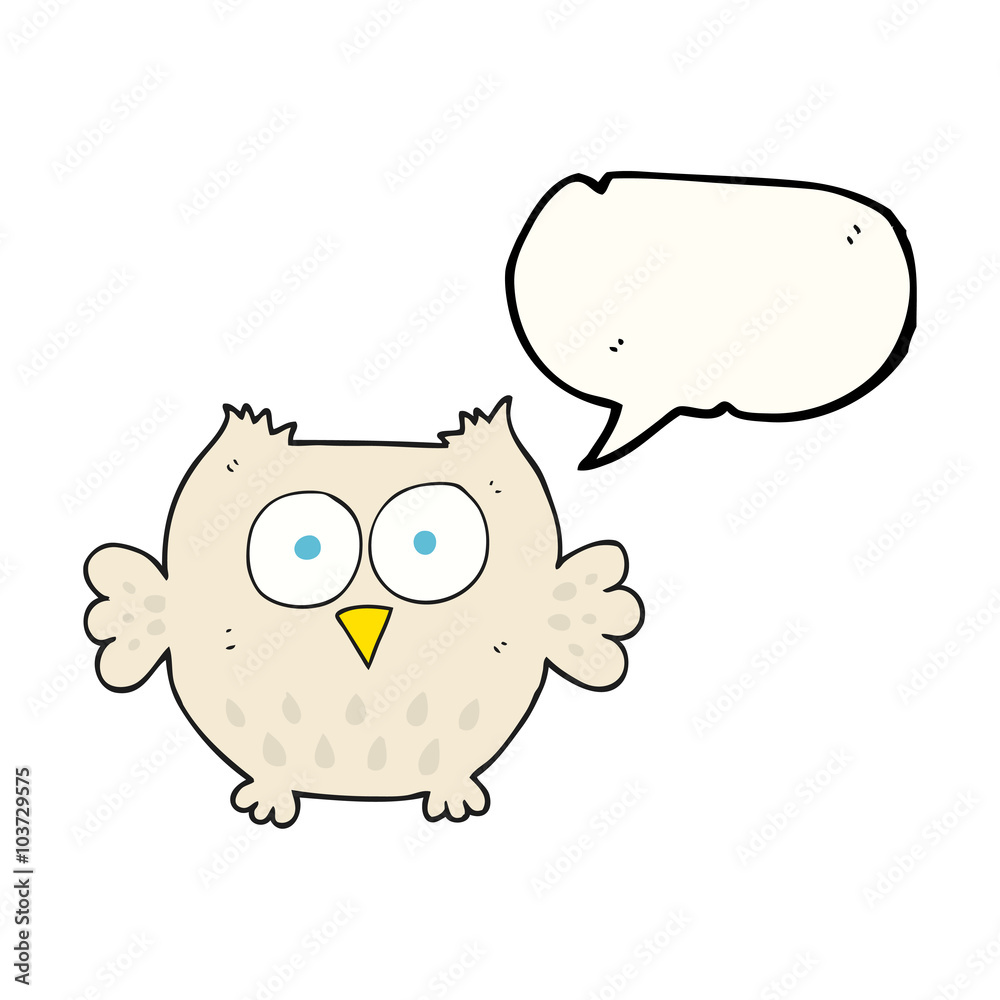 speech bubble cartoon happy owl speech bubble cartoon happy owl