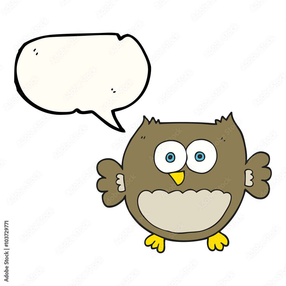 speech bubble cartoon owl