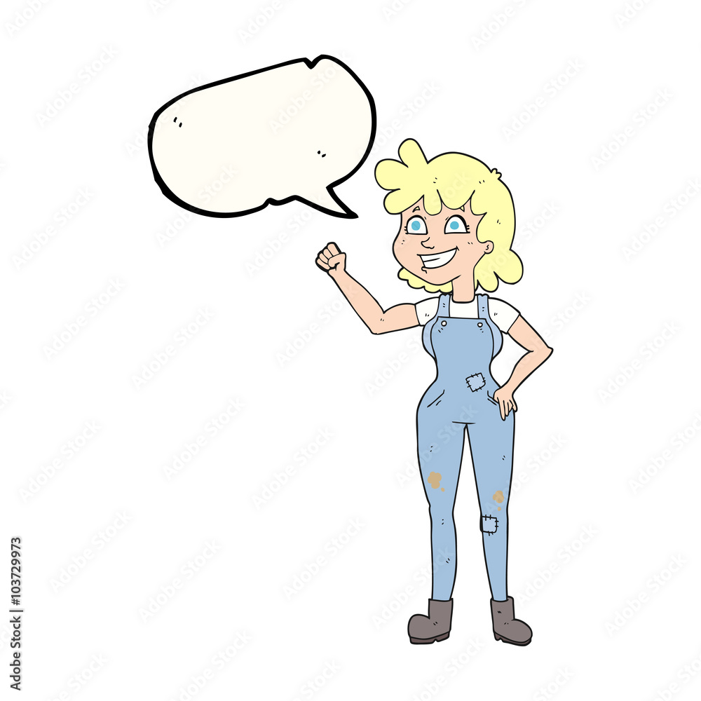 speech bubble cartoon determined woman clenching fist speech bubble cartoon determined woman clenching fist