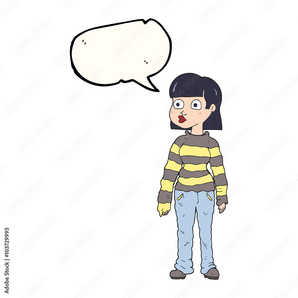 speech bubble cartoon woman in casual clothes speech bubble cartoon woman in casual clothes
