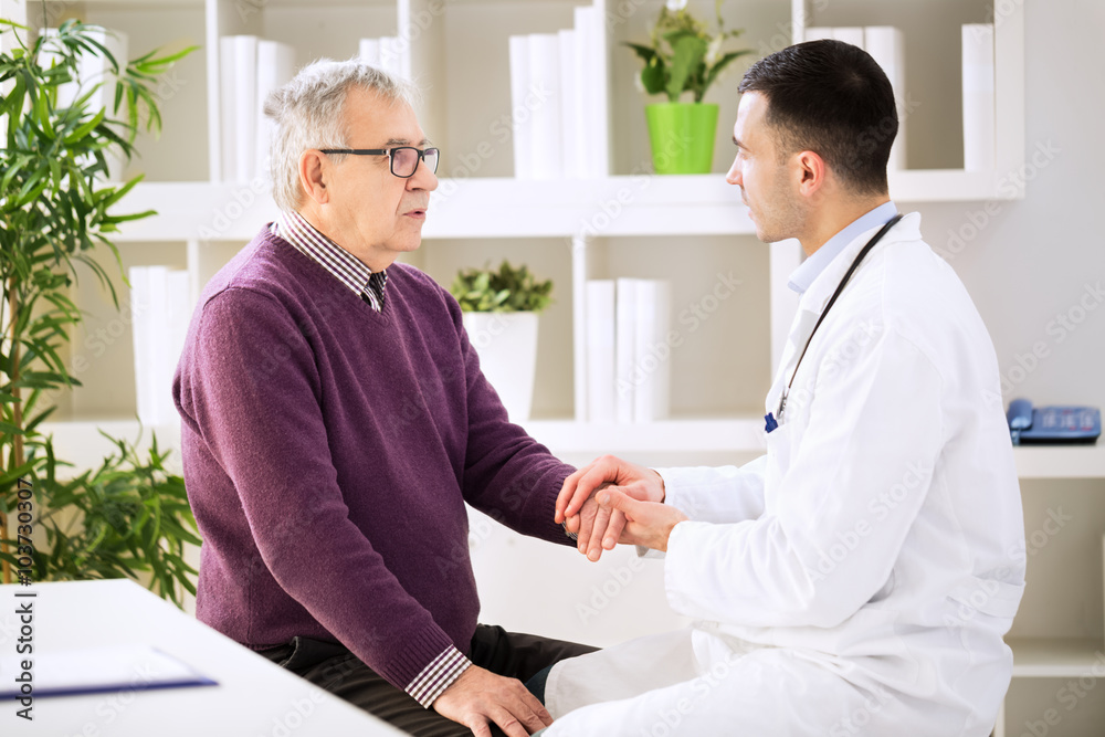 Doctor console senior patient Doctor console senior patient