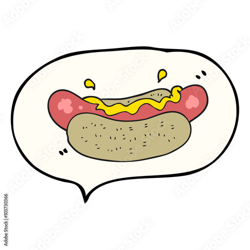 speech bubble cartoon hotdog