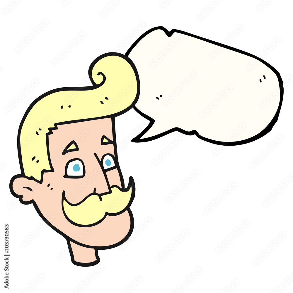 Fototapeta premium speech bubble cartoon man with mustache