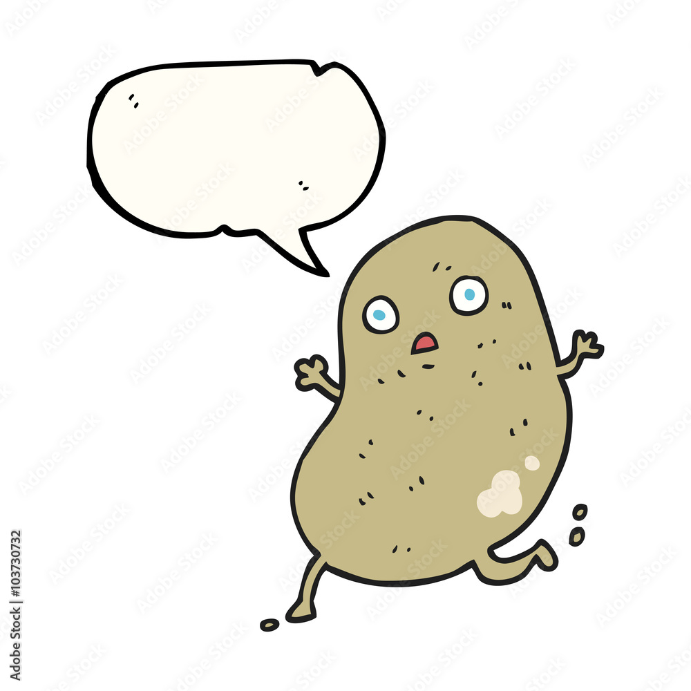 speech bubble cartoon potato running