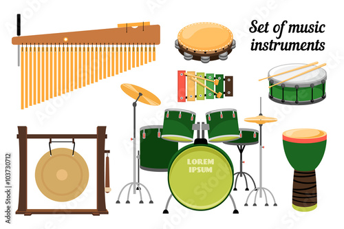 Set of percussion instruments