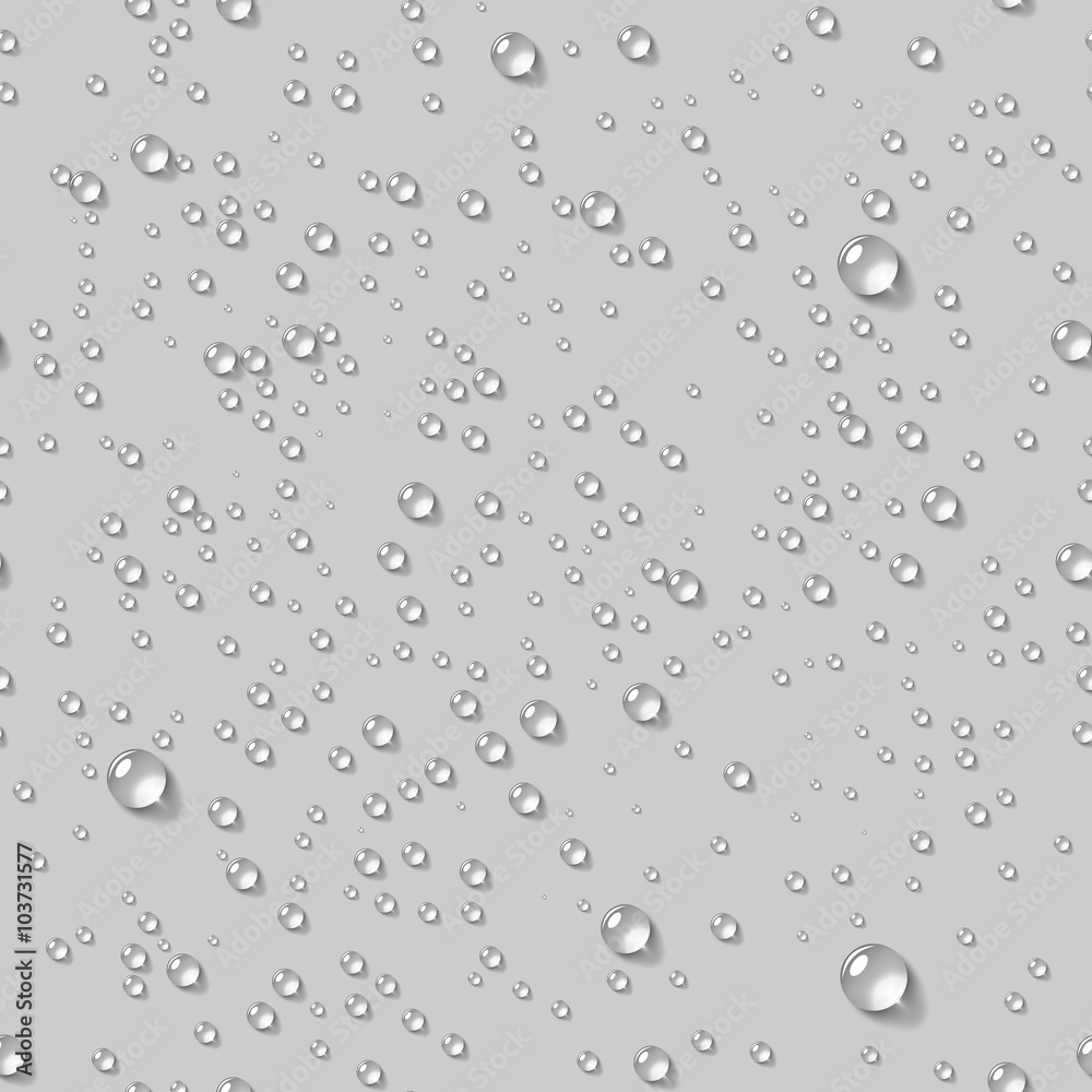 Water drops realistic seamless background. Water drops realistic seamless background.