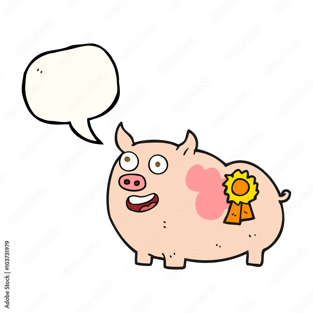 speech bubble cartoon prize winning pig speech bubble cartoon prize winning pig