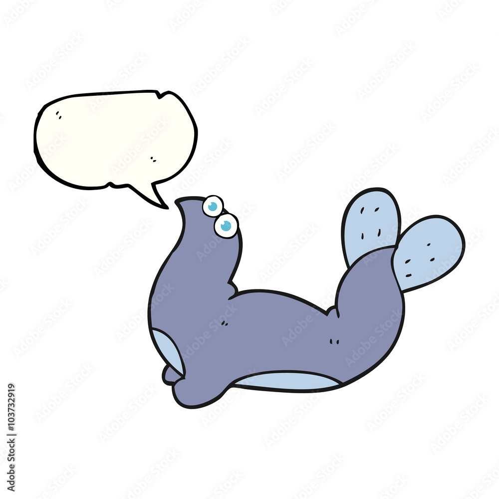 speech bubble cartoon seal speech bubble cartoon seal
