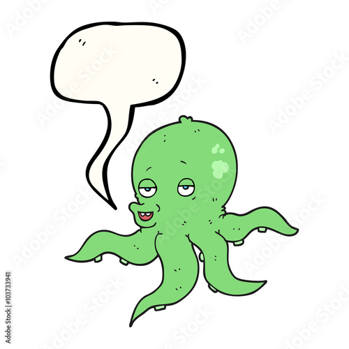 speech bubble cartoon octopus