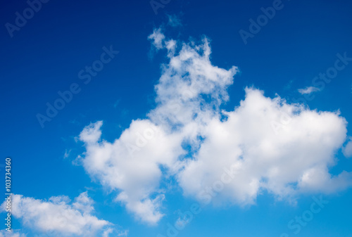 White clouds in blue sky.