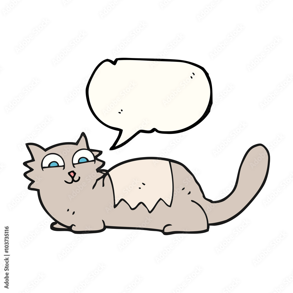 Obraz premium speech bubble cartoon cat