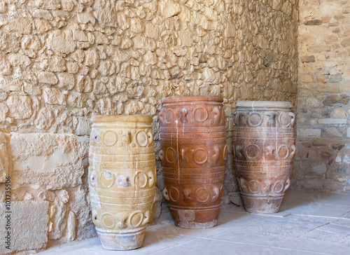 Clay jars. Knossos palace, Crete, Greece