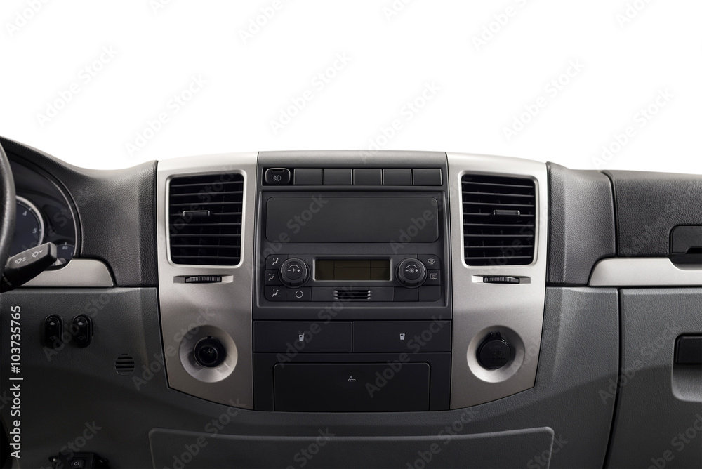 Fototapeta premium Deska rozdzielcza samochodu. Szczegóły wnętrza.