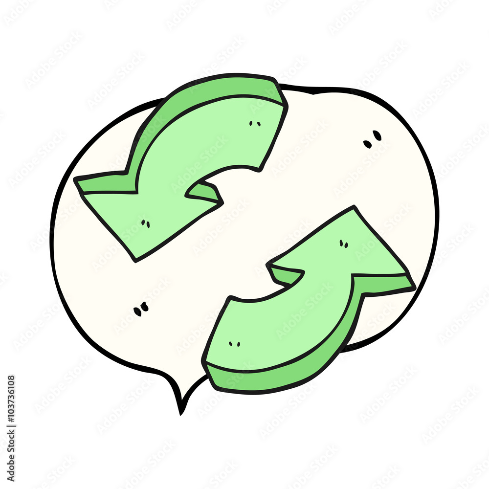 speech bubble cartoon recycling arrows speech bubble cartoon recycling arrows