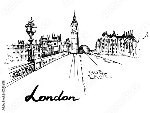London. hand drawn sketch. Vector illustration.