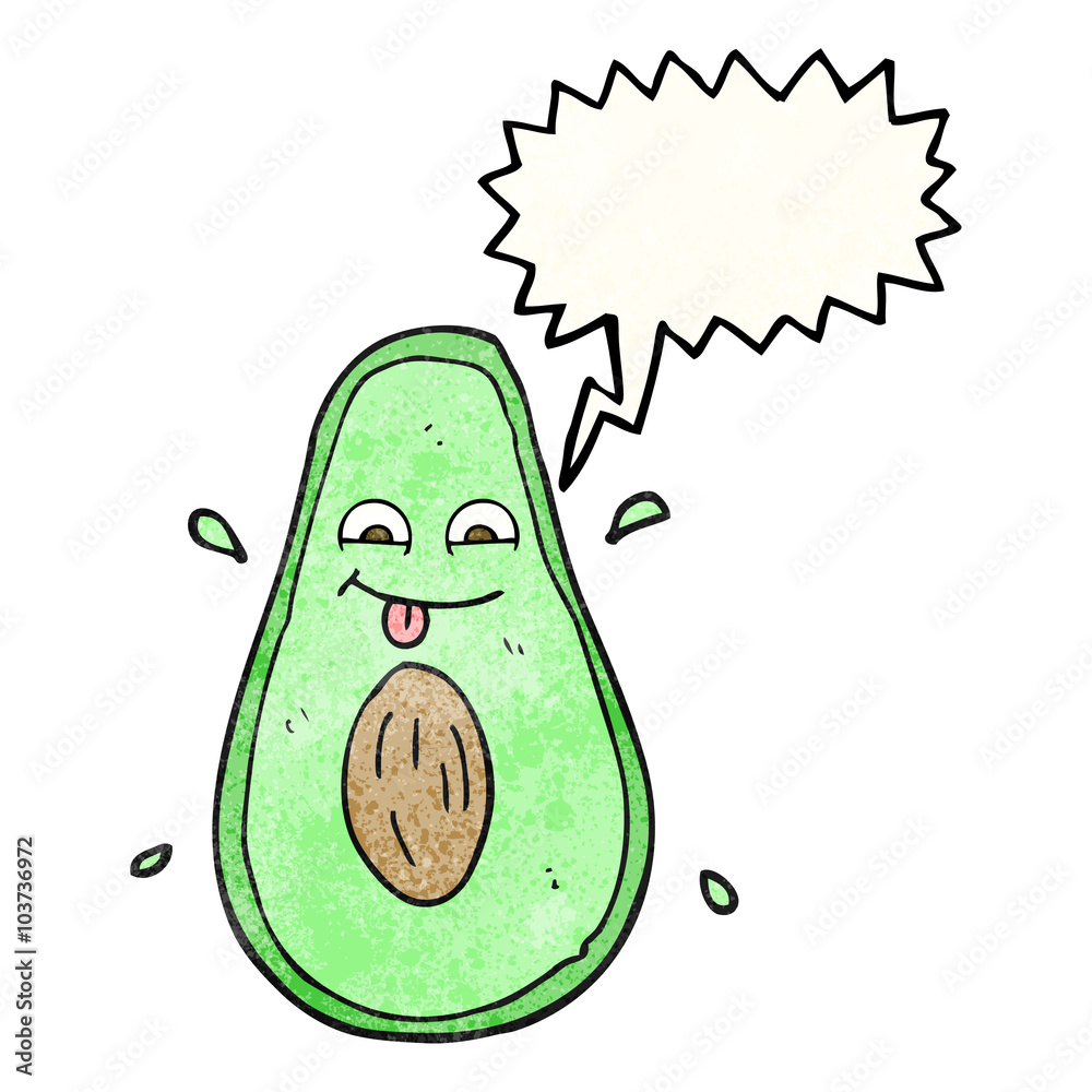 speech bubble textured cartoon avocado speech bubble textured cartoon avocado
