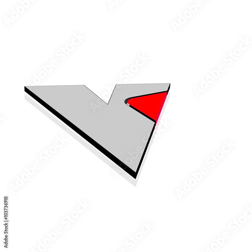 V Strich rot