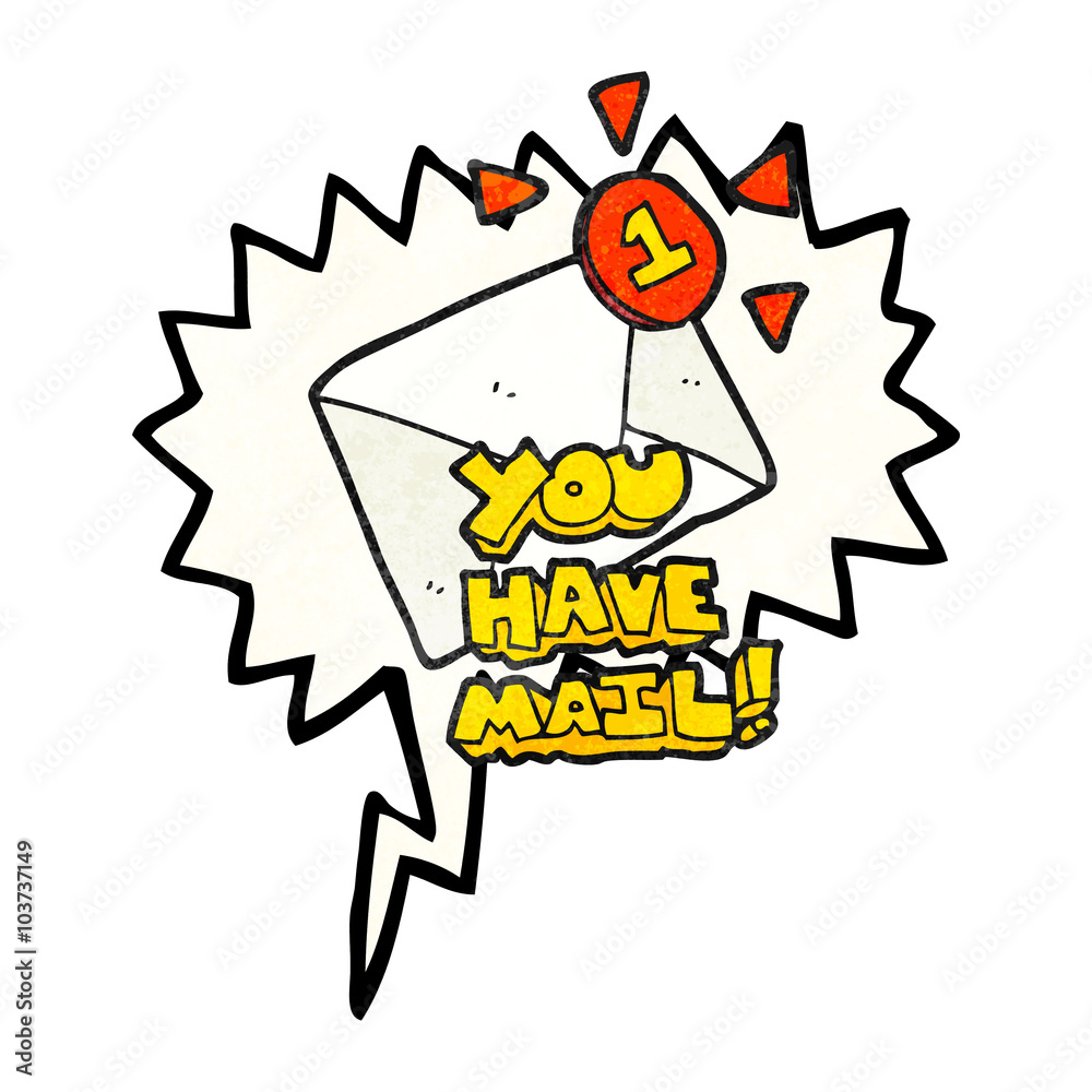 speech bubble textured cartoon email
