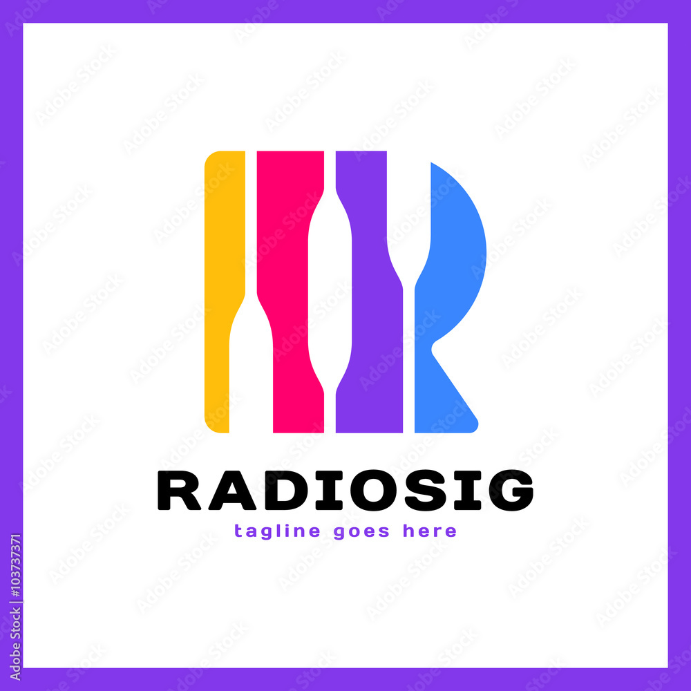 Letter R Logo - Radio Signal Letter R Logo - Radio Signal