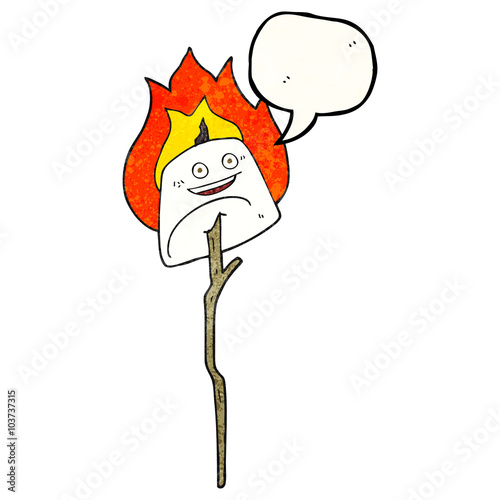 speech bubble textured cartoon toasted marshmallow