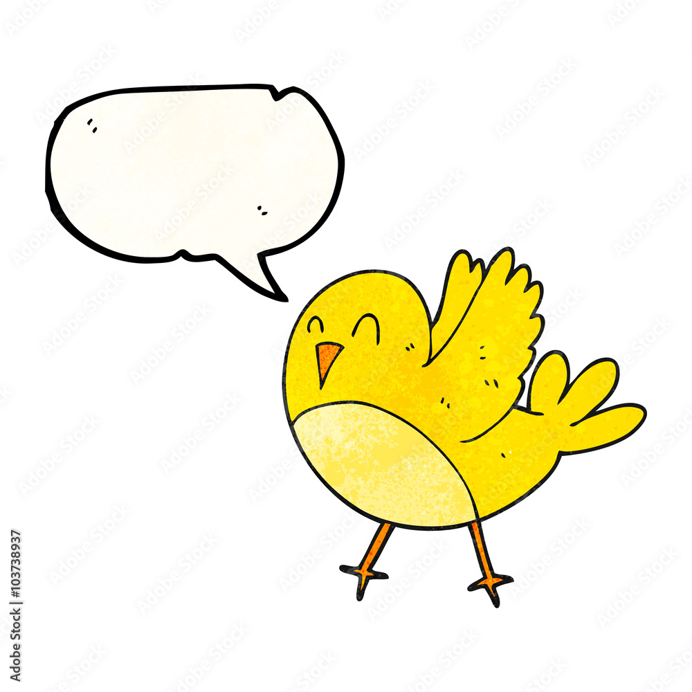 speech bubble textured cartoon bird speech bubble textured cartoon bird