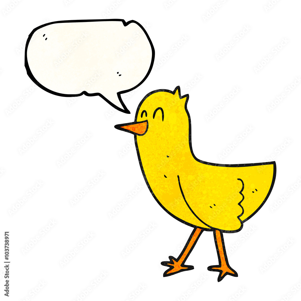 speech bubble textured cartoon bird speech bubble textured cartoon bird