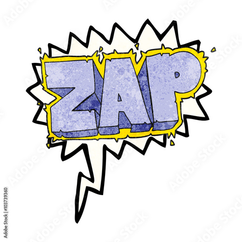 speech bubble textured cartoon zap symbol