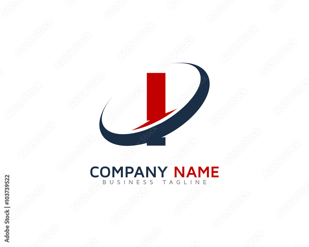 Letter I Swoosh Ring Logo Design Template Letter I Swoosh Ring Logo Design Template