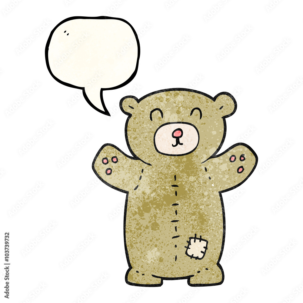 speech bubble textured cartoon teddy bear speech bubble textured cartoon teddy bear