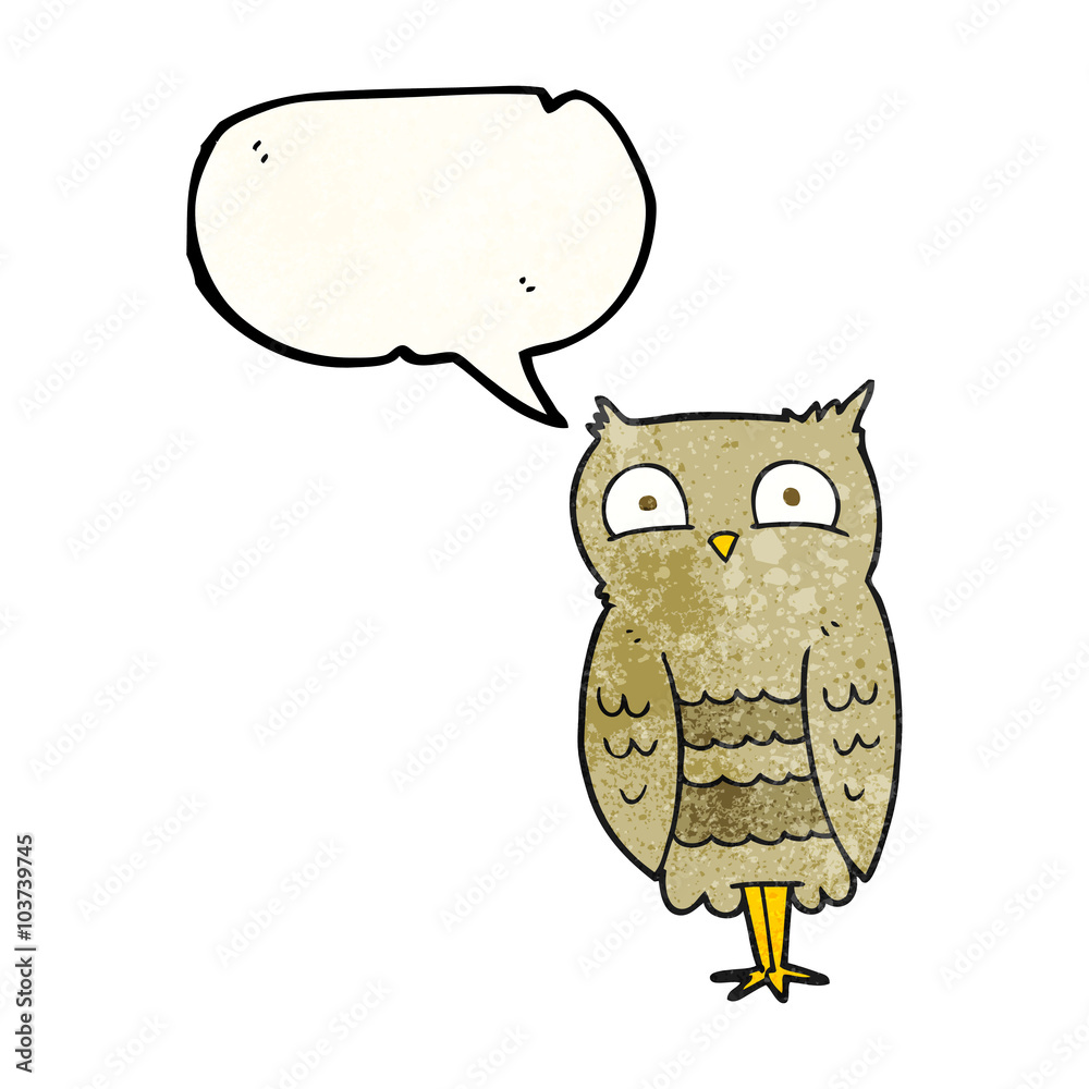 speech bubble textured cartoon owl speech bubble textured cartoon owl