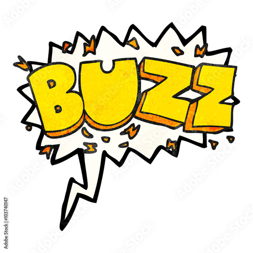 speech bubble textured cartoon buzz symbol