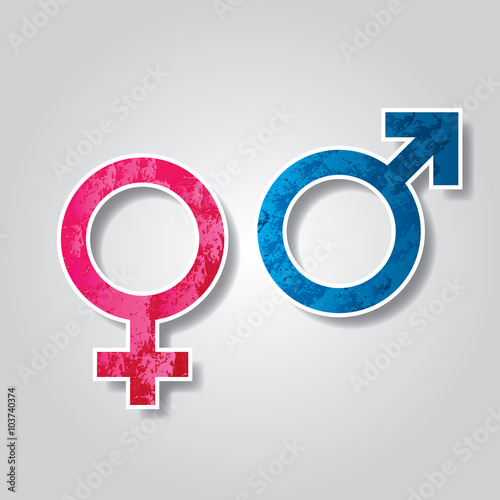 Venus and Mars symbol representing the woman and the man